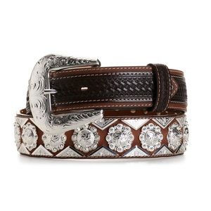 men’s western chrome belt